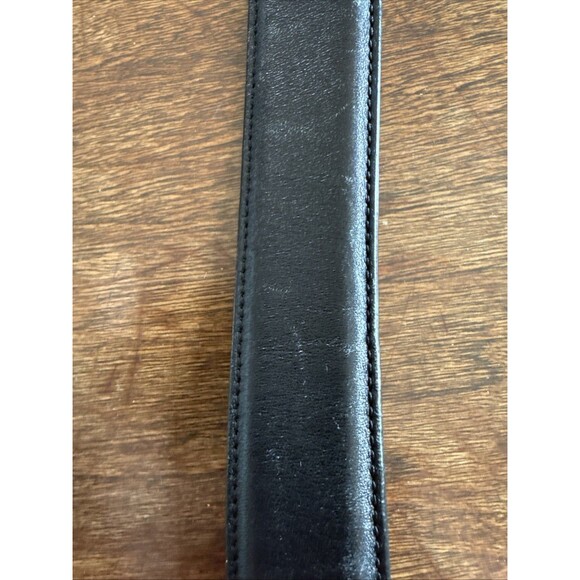 Trafalgar Dante Embossed Black Italian Calfskin Leather Belt Sz 40 Made In USA - Picture 3 of 6